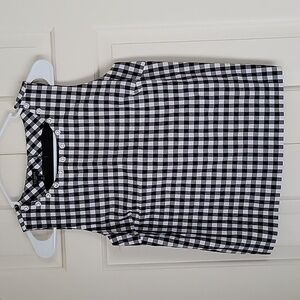 Talbots women's black and white gingham sleeveless top sz 4p
